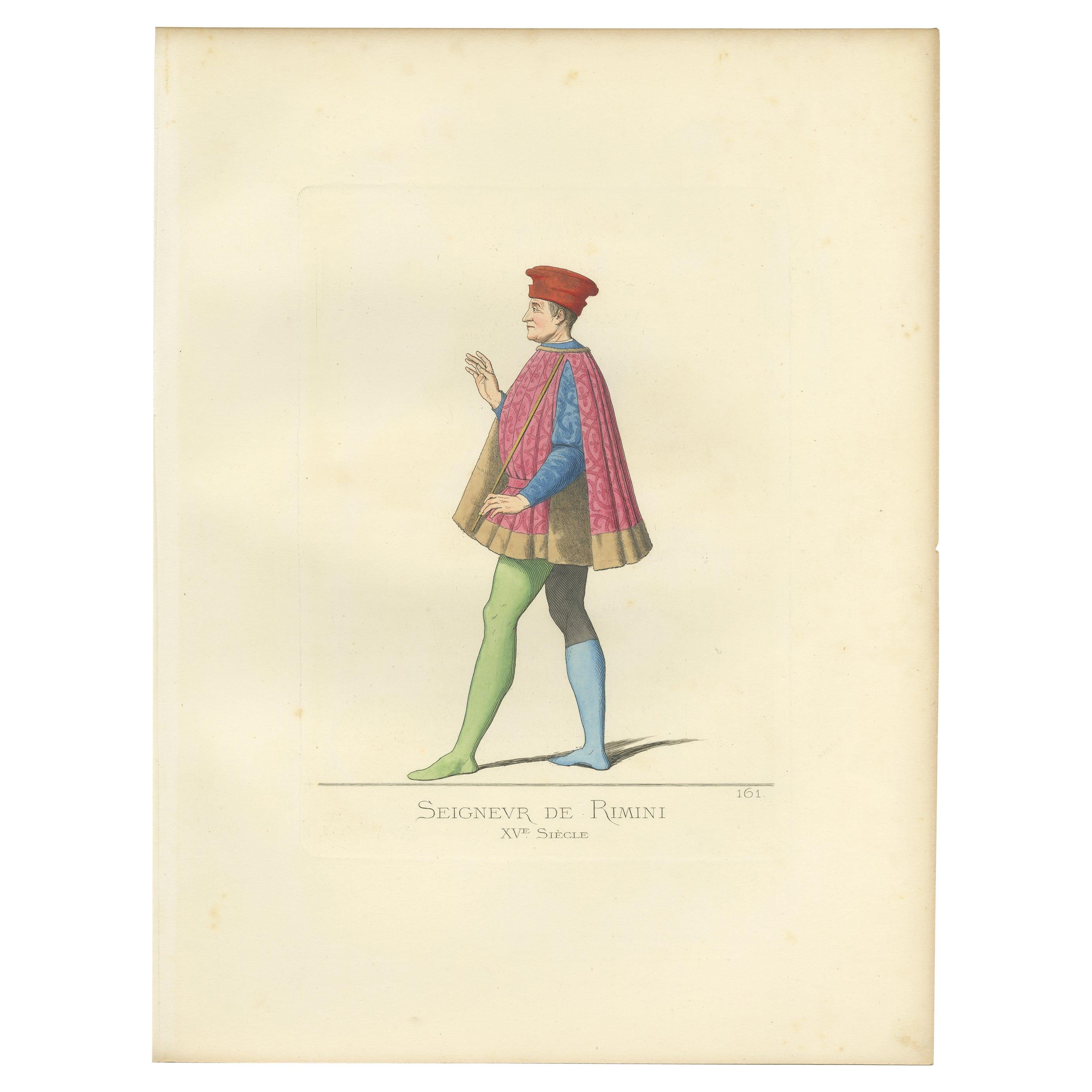 Antique Print of the Prince of Rimini, by Bonnard, 1860