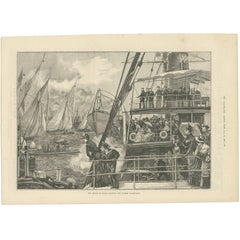 Vintage Print of the Prince of Wales Starting the Jubilee Yacht-Race, 1887