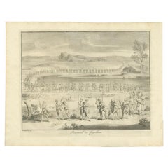 Antique Print of the Procession of The Flagellants by Morellon, c.1740
