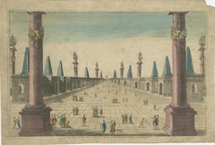 Antique Print of the Prophet's Mosque or Al-Masjid an-Nabawī in Medina