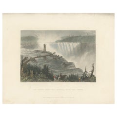 Antique Print of the Rapids of the Horseshoe falls, Canada, ca.1839
