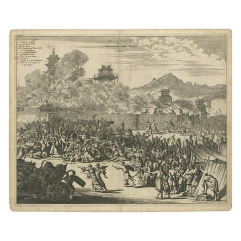 Antique Print of the Rebels against the Japanese Emperor Kubo