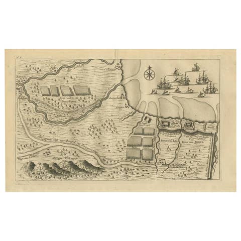 Antique Print of the Region around Pasuruan Indonesia by Valentijn, 1726