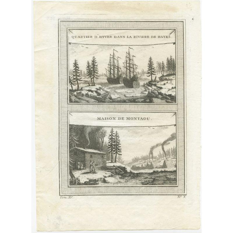 Antique Print of the Region of the Hayes river, Northern Manitoba, Canada, 1759 For Sale
