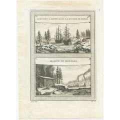Antique Print of the Region of the Hayes river, Northern Manitoba, Canada, 1759