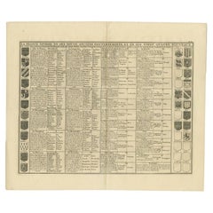 Large Number of Coats of Arms of France on One Sheet, 1732
