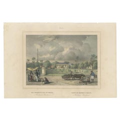 Antique Print of the Residence House in Serang, Java, Indonesia, 1844