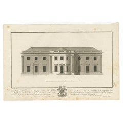 Antique Print of the Residence of Count Moritz von Fries, Austria, c.1800