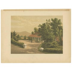 Antiker Druck der Residenz von Herrn V. Meurs „Java“ von M.T.H. Perelaer, 1888