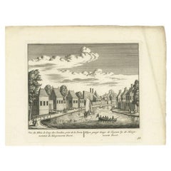 Antique Print of the Rhine River, Leiden, The Netherlands, c.1800