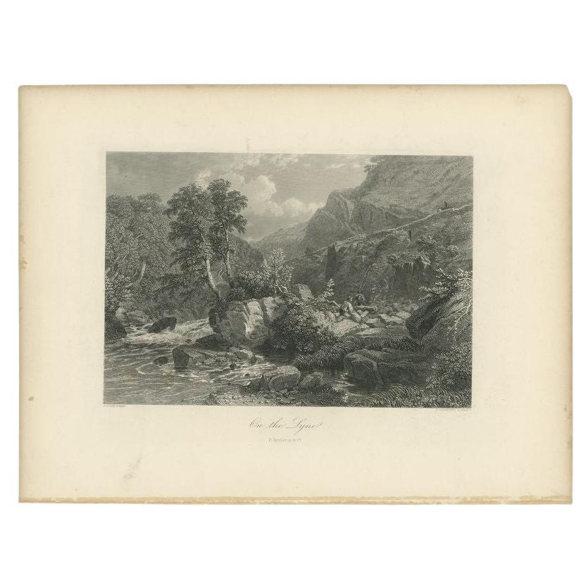 Antique Print of the River Lyne by Appleton, c.1875 For Sale