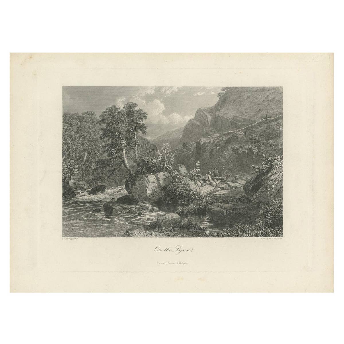 Antique Print of the River Lyne by Cassell, circa 1870