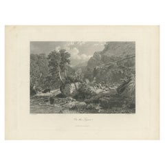 Antique Print of the River Lyne by Cassell, circa 1870