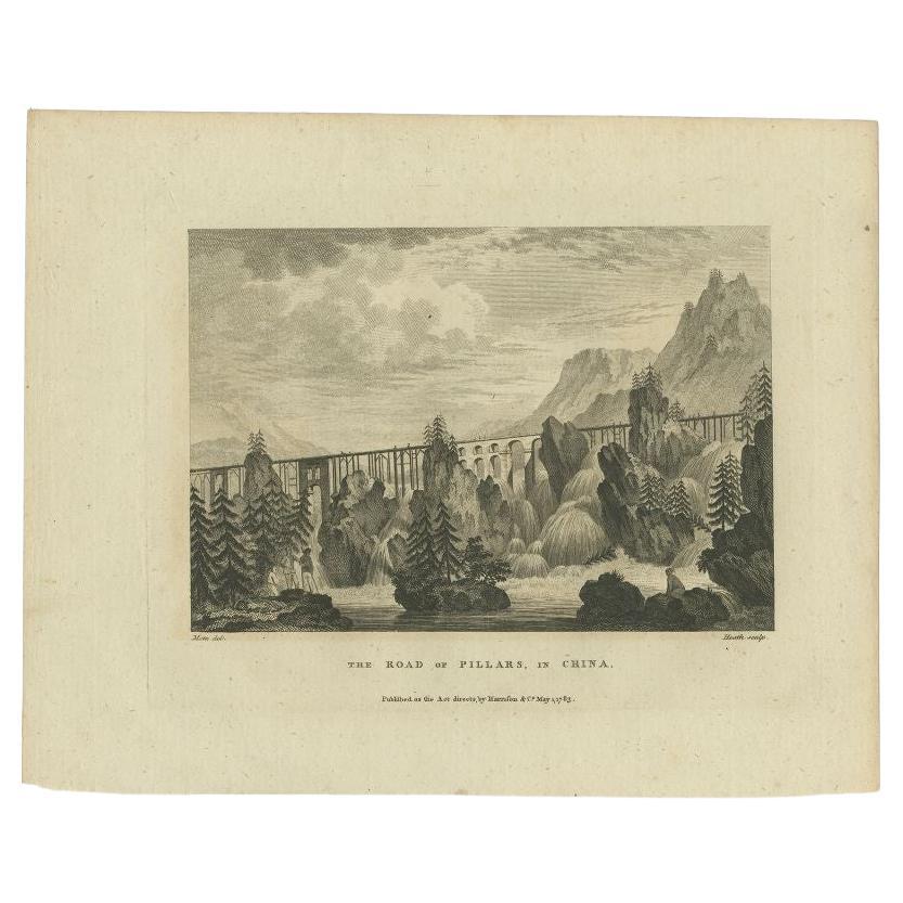 Antique Print of the Road of Pillars by Martyn, 1783 For Sale