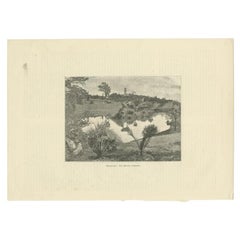 Antique Print of the Royal Botanic Gardens of Melbourne, Australia, c.1890