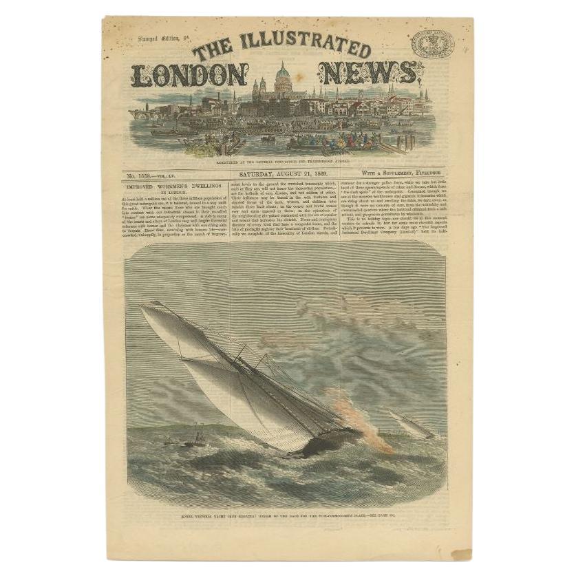 Antique Print of the Royal Victoria Yacht Club Regatta, 1869