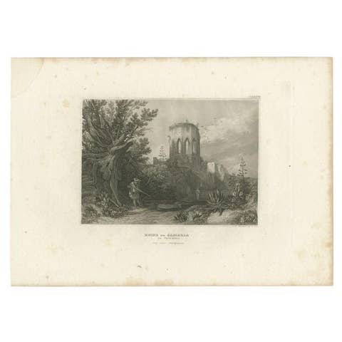 Antique Print of the Ruin of Samaria by Meyer, 1837