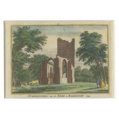 Antique Print of the Ruins of the Church of Bakendorp by Spilman, c.1750