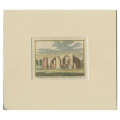 Antique Print of the Ruins of the Church of Buttinge by Spilman, c.1750