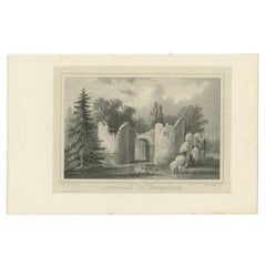 Antique Print of the Ruins of Toutenburg Castle by Van der Aa, 1846