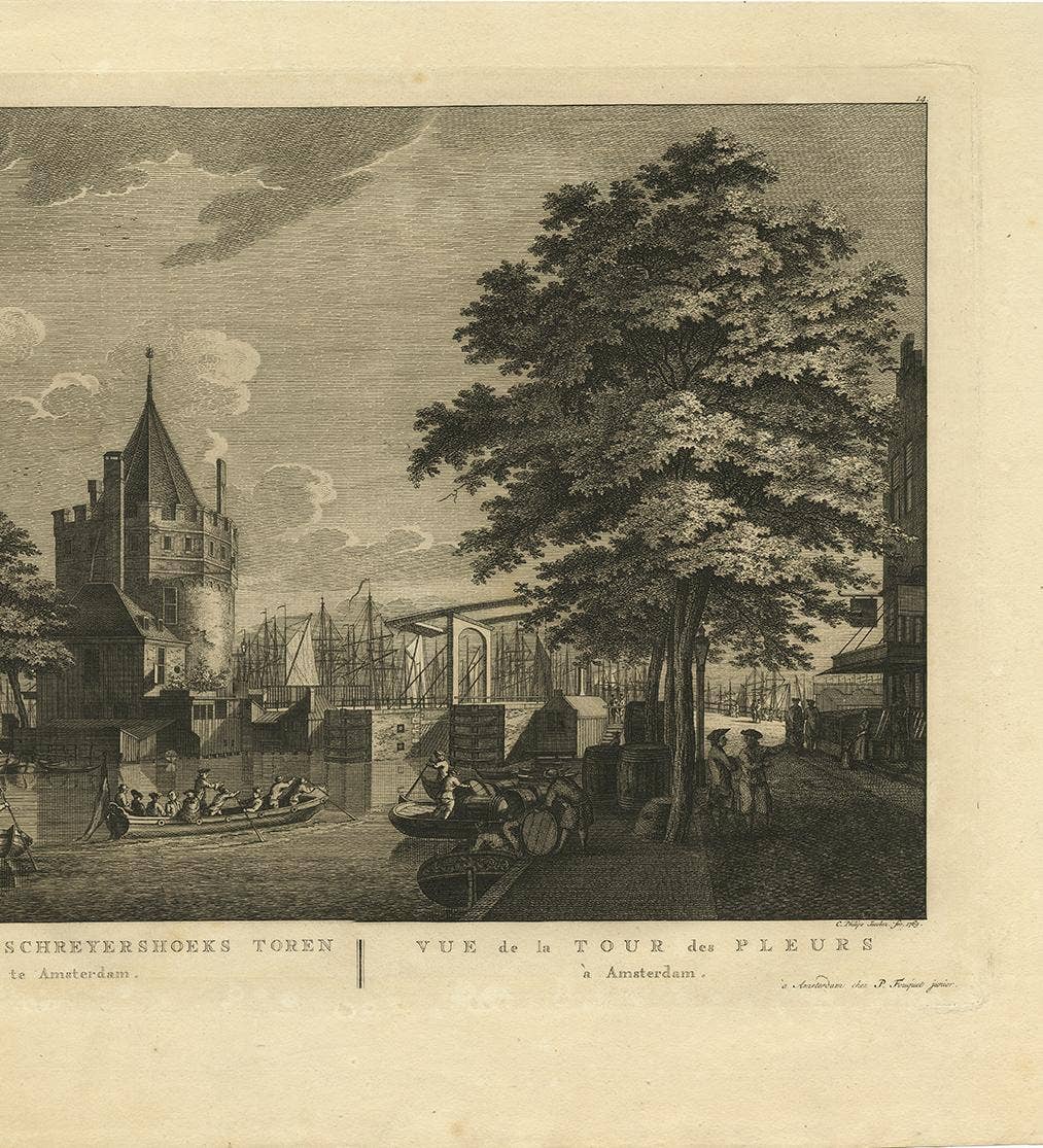 Antique Print of the 'Schreyershoeks' Tower in Amsterdam by C. Philips Jacobsz