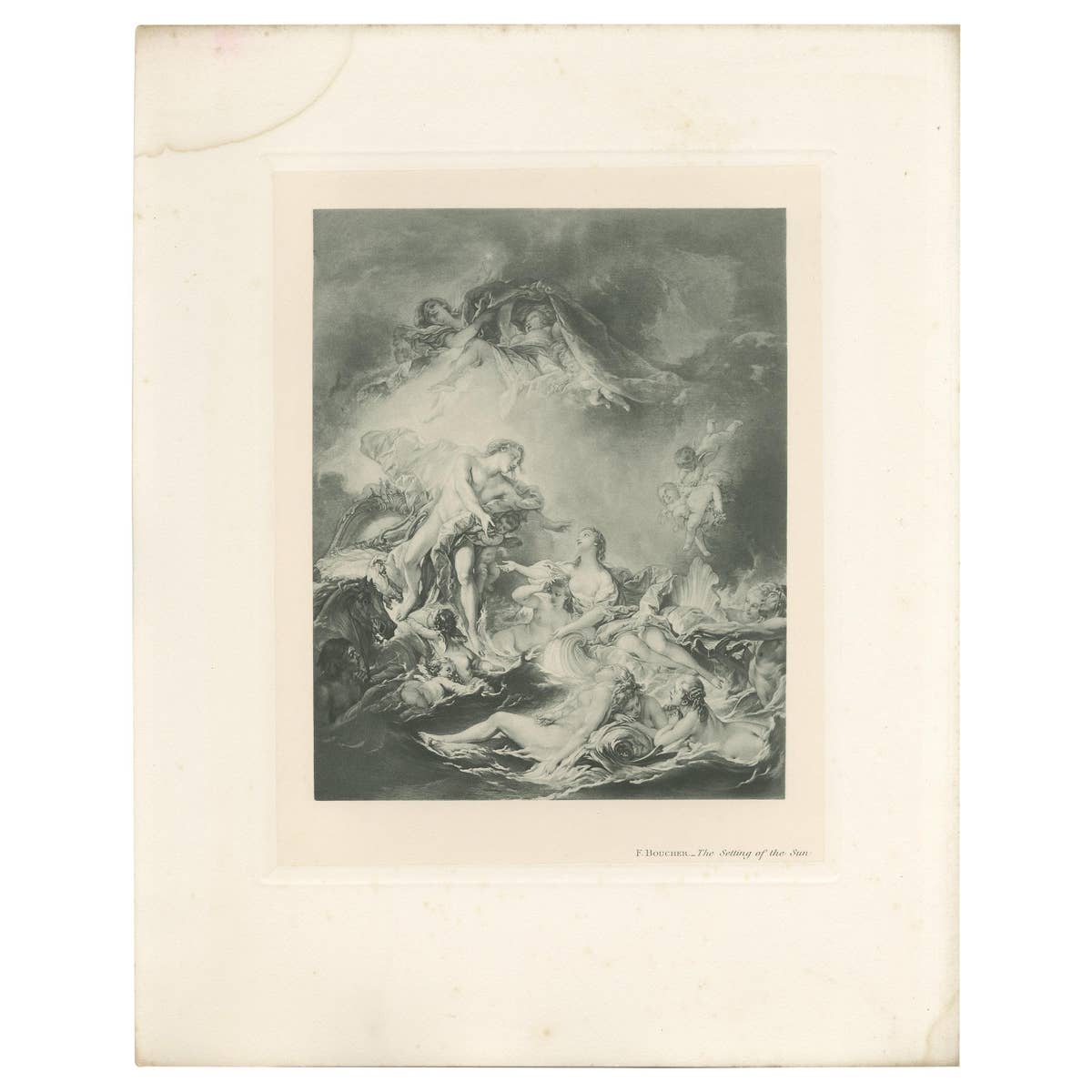 Antique Print of 'The Setting of the Sun' Made after F. Boucher '1902'