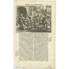 Antique Print of the Siege of Calicut 'Kozhikode' in Kerala, India, 1672