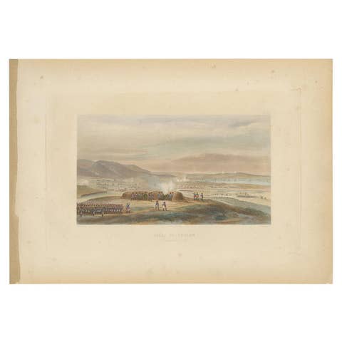 Antique Print of the Siege of Toulon 'circa 1860'