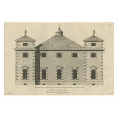 Impression ancienne de la Facade du Sud de Coombank dans le Kent, Angleterre, vers 1770