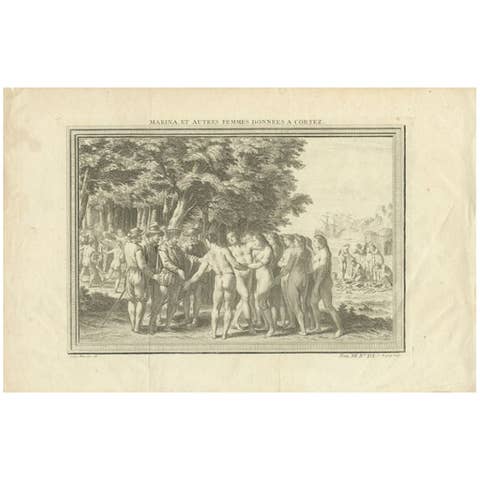 Antique Print of the Spanish Conqueror of Mexico, c.1750