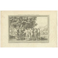 Antiker Druck des spanischen Kaisers von Mexiko, um 1750