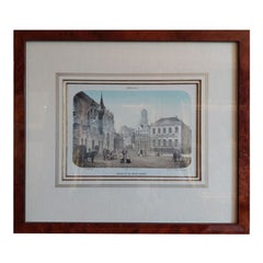 Impression ancienne de la rue de Zwolle aux Pays-Bas, 1857