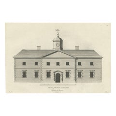 Impression ancienne des Stables de la maison Lathom dans le Lancashire, Angleterre, vers 1770