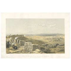 Impression ancienne des rives de Yenikale de la guerre civile par W. Simpson, 1855