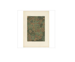 Antique Chromolithograph of Japanese Cloisonné Enamel, Floral Jar Surface, 1882, view 4