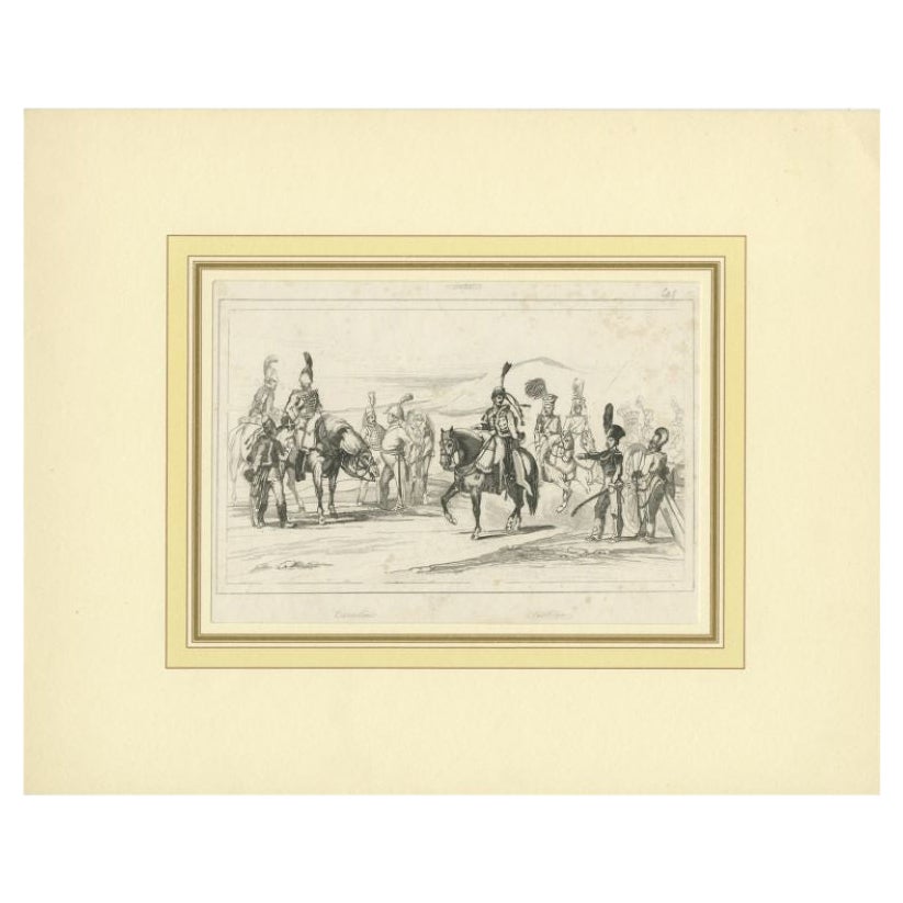 Impression ancienne de la cavalerie suédoise, vers 1870