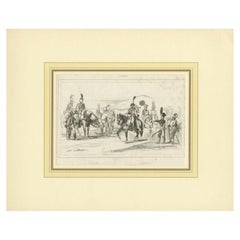 Impression ancienne de la cavalerie suédoise, vers 1870