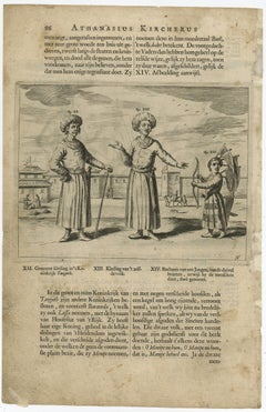 Antique Print of the Tangut People in China by Athanasius Kircher, c.1660