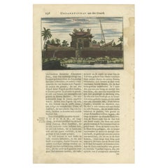 Antiker Druck der Pagode „Teywanmiao“ in der Nähe von Xantsui, China, 1665