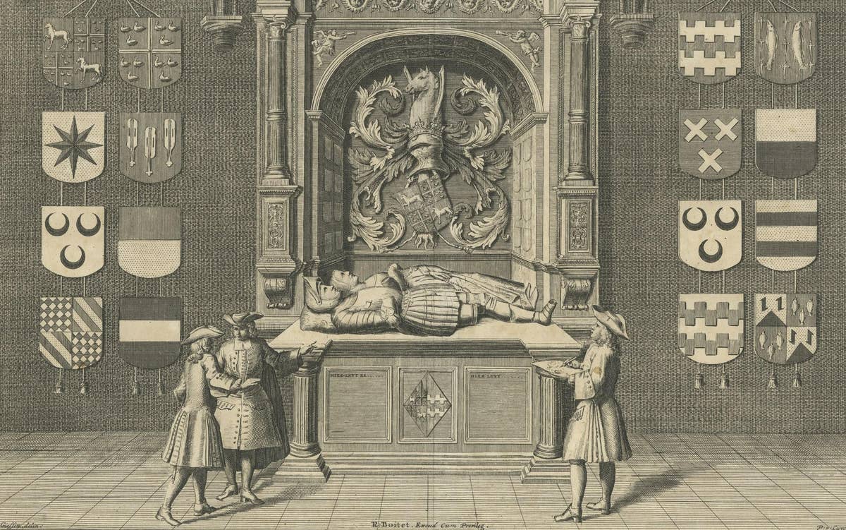 Antique Print of the Tomb of Gerrit van Assendelft and Beatrix van Dalem