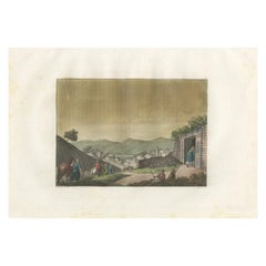 Impression ancienne du tombeau de Lazare par Ferrario '1831'