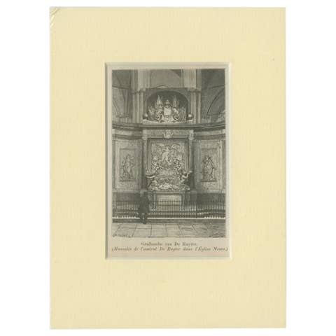 Antique Print of the Tomb of Michiel De Ruyter, C.1900