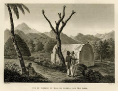 Antique Print of the Tomb of the Raja of Taybeno on the Island Timor, 1825