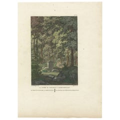 Antique Print of the Tomb of the Stranger at Ermenonville by Laborde, 1808