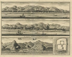 Stampa antica delle stazioni commerciali di Ambon di Valentijn, 1726