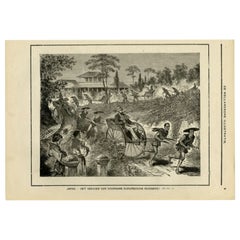 Impression ancienne de la transportation des voyageurs européens au Japon, vers 1900