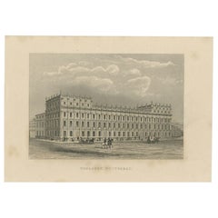 Antiker antiker Druck des Finanzministeriums, Whitehall, England, ca.1840