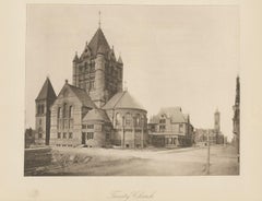 Antique Print of the Trinity Church in the city of Boston, 1887