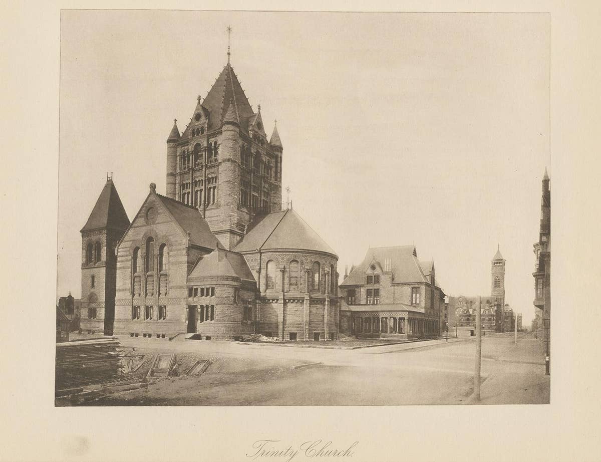 Antique Print of the Trinity Church in the city of Boston, 1887