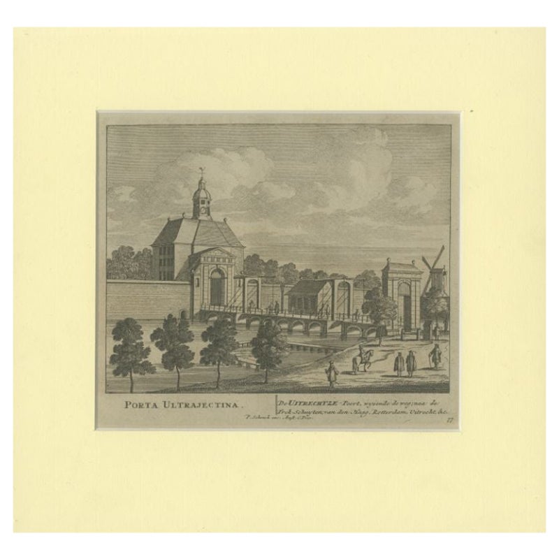 Antique Print of the 'Utrechtse Poort' in The Netherlands by Schenk, c.1708